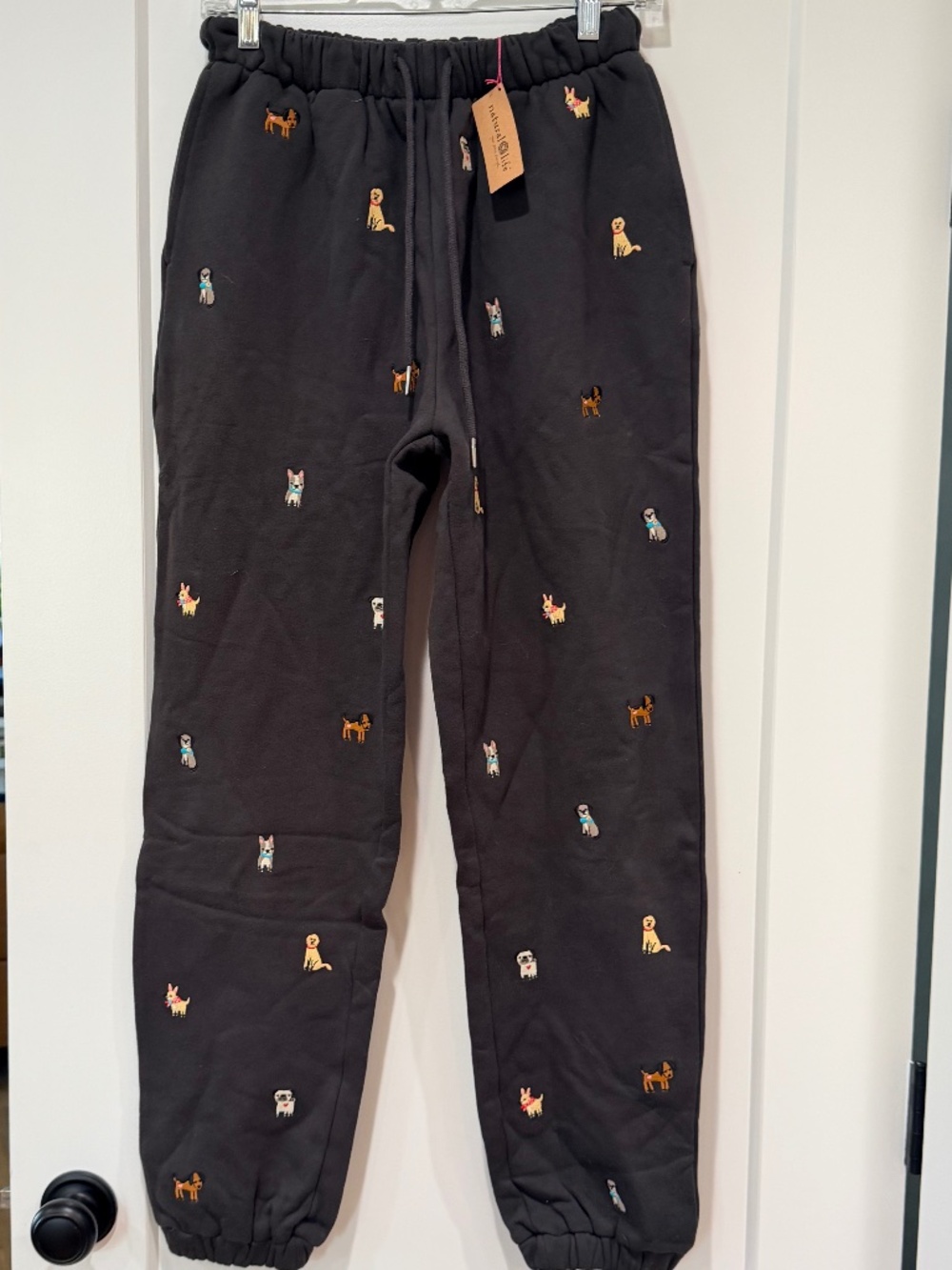 NWT Natural Life Fave Little Things Dog Sweatpants in Charcoal NEW Size S Small